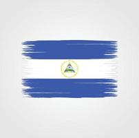 bandeira da nicarágua com pincel vetor