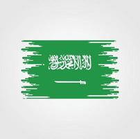 bandeira da arábia saudita com design de estilo pincel aquarela vetor