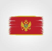 bandeira de montenegro com estilo de pincel vetor