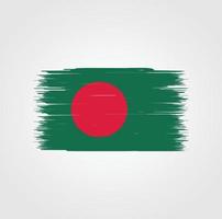bandeira de bangladesh com estilo de pincel vetor