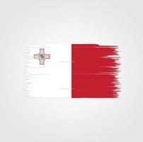 bandeira de malta com estilo de pincel vetor