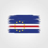 bandeira de cabo verde com estilo de pincel vetor