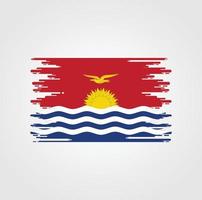 bandeira de kiribati com design de estilo pincel aquarela vetor