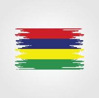 bandeira das Maurícias com design de estilo pincel aquarela vetor