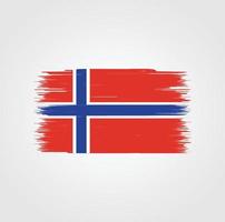 bandeira da noruega com estilo de pincel vetor