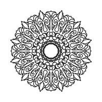 padrão circular em forma de mandala para henna, mehndi, tatuagem, decoração. ornamento decorativo em estilo oriental étnico. página do livro para colorir. vetor