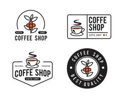 design de modelo de logotipo de café minimalista vetor