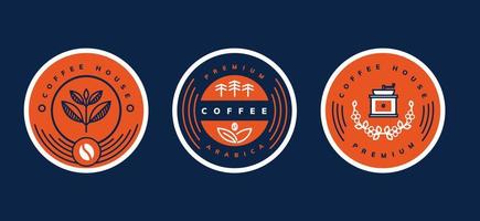 conjunto de logotipo minimalista de café vetor