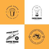 design de logotipo de café simples vetor