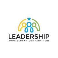 modelo de design de logotipo de equipe de liderança vetor