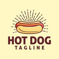 modelo de logotipo de cachorro-quente, adequado para logotipo de restaurante e café vetor