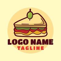 modelo de logotipo de sanduíche, adequado para logotipo de restaurante e café vetor