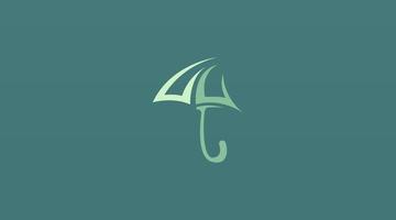 design de logotipo simples e moderno do conceito de logotipo de chuva vetor