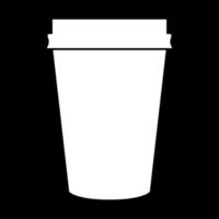 ícone de cor branca de xícara de café de papel. vetor