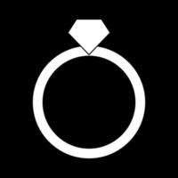 ícone de cor branca do anel. vetor