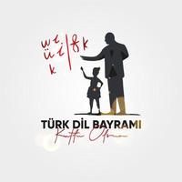 26 eylul turco dil bayrami. traduzir o dia da língua turca. vetor