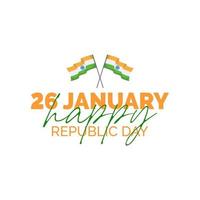 dia da república indiana 26 de janeiro. feliz conceito de dia da república indiana com bandeiras indianas. vetor