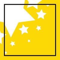 modelo quadrado de banner de estrelas amarelas. vetor