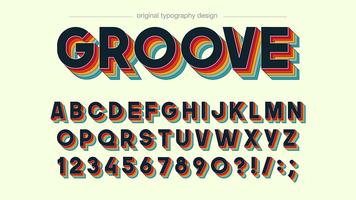 Design de tipografia colorido groove retrô vetor