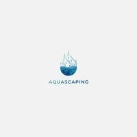 aquapaisagismo logotipo aquário água paisagem vetor