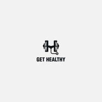 logotipo de alimentação e nutrição de fitness saudável vetor