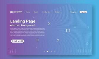 modelo de site de página de destino geométrica. fundo geométrico gradiente roxo moderno com formas dinâmicas, onda e elemento geométrico. design para desenvolvimento de sites e sites para dispositivos móveis. vetor