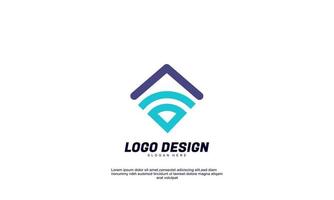 casa de inspiração de ideia criativa abstrata de vetor de estoque e logotipo de sinal para modelo de design de negócios