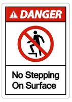 perigo sem pisar no sinal de símbolo de superfície vetor