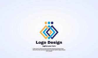 modelo de design de logotipo de link de família de ideia abstrata de estoque vetor