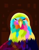 pássaro de águia de ilustração com estilo pop art vetor