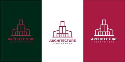 modelo de design de logotipo limpo de arquitetura de linha. ícone de design de logotipo de arranha-céu vetor