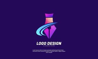 logotipo de caneta de ideia criativa abstrata de estoque para negócios ou empresa com modelo de design colorido gradiente vetor