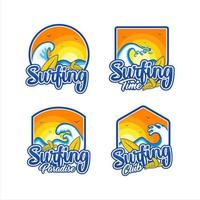 ilustrações de logotipo de design de clube de surf vetor