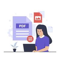 pdf para jpeg converter conceito de design de ilustração vetor