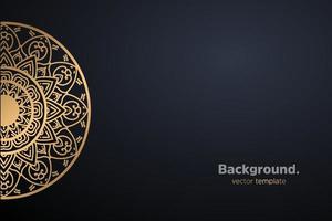 fundo de design de mandala ornamental de luxo com cor de ouro vetor