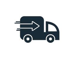 design de ilustração de modelo de logotipo de vetor de ícone de caminhão de entrega rápida