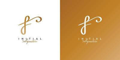 design de logotipo elegante letra f com estilo de caligrafia. f logotipo ou símbolo de assinatura para casamento, moda, joias, boutique e identidade comercial vetor