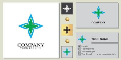 modelo premium de logotipo de empresa abstrata azul e verde com vetor de cartão de visita elegante eps 10