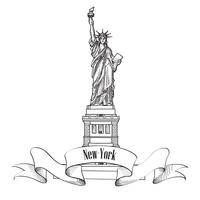 Estátua da liberdade, New York City, EUA. Viaje símbolo dos EUA. vetor