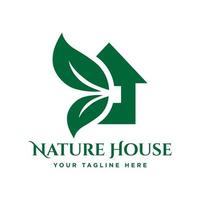 modelo de design de logotipo de casa de natureza. vetor