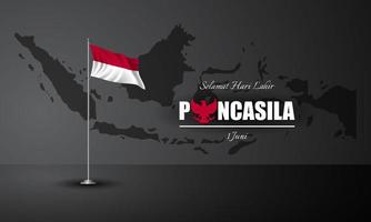 ilustração de dia de pancasila de férias indonésias. vetor