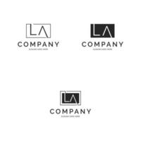 conjunto de design de ilustração de modelo de logotipo de vetor de letra inicial la ícone