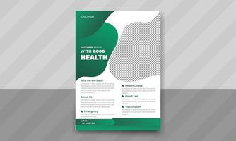 design moderno de folheto médico de saúde moderno para agência de negócios. folheto de design de modelo a4 com ilustração vetorial de capa pro download vetor