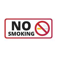 sinal de não fume. ícone de sinal proibido isolado na ilustração vetorial de fundo branco vetor