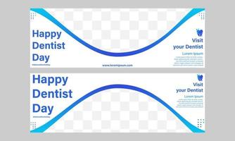 feliz dia nacional do dentista modelo de banner horizontal vetor