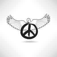 Símbolo de paz. Pomba, sinal de pacifismo. Emblema do dia internacional da paz. vetor