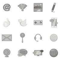 conjunto de ícones de marketing de mídia social vetor