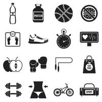 conjunto de ícones de vida saudável, estilo simples vetor