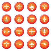 conjunto de vetores de ícones de aviação