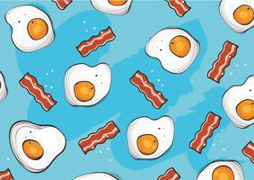 ovos e bacon fundo vector